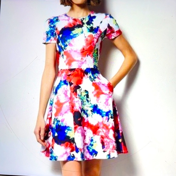 Milly Dresses & Skirts - Milly Fit and Flare Watercolor Floral Dress